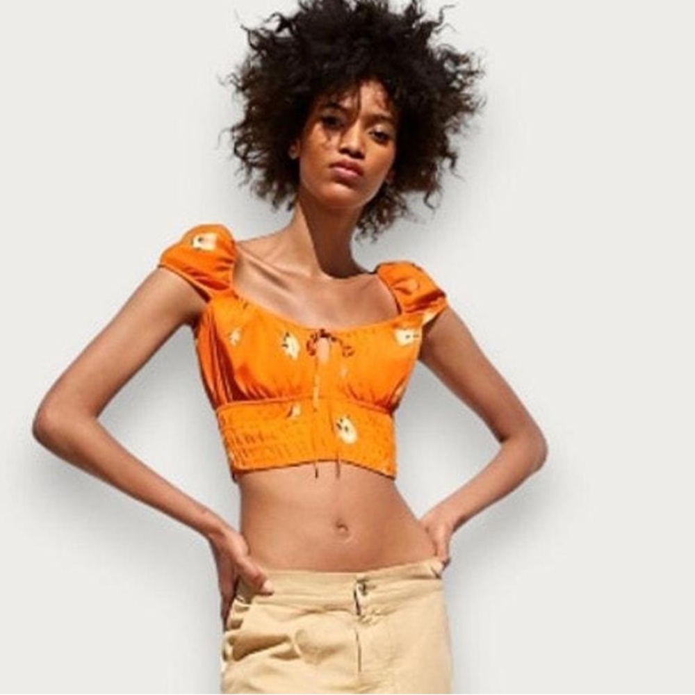 ZARA Floral Print Crop Top